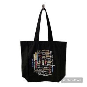 NWOT Broadway-themed Black Cotton Canvas Tote Bag